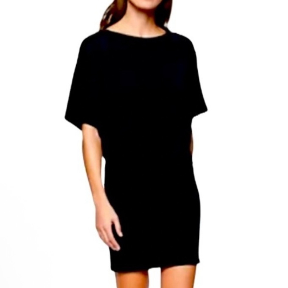 Athleta Solstice Black Ruched T-Shirt‎ Dress S